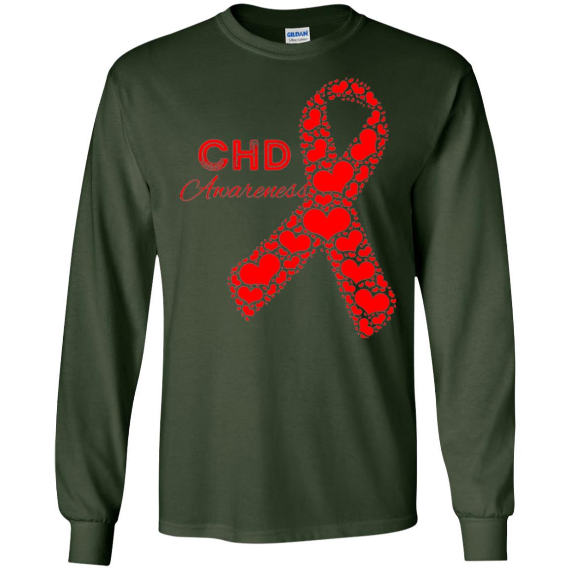 Chd Congenital Heart Defect Awareness T-shirt National Wear Red Forest Green