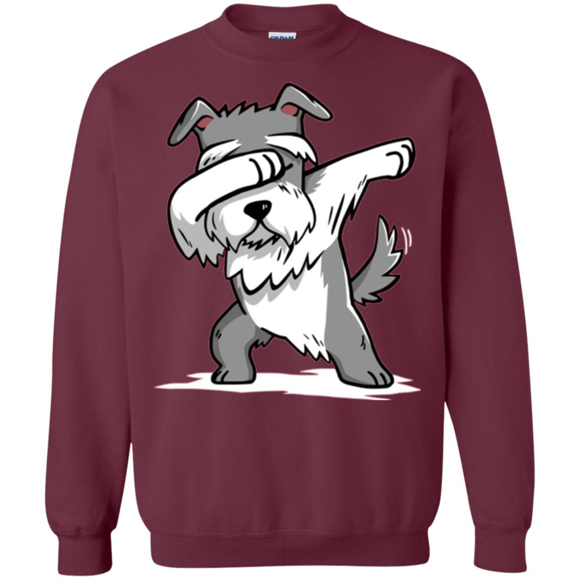 Dog Lover T-shirt Miniature Schnauzer Cute Dabbing Maroon