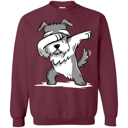 Dog Lover T-shirt Miniature Schnauzer Cute Dabbing Maroon