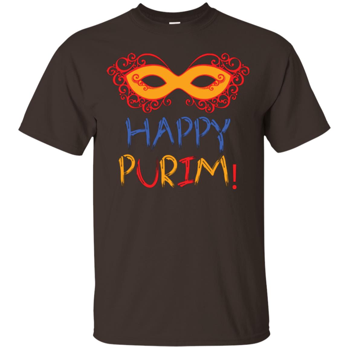 Purim Day T-shirt Happy Purim Dark Chocolate
