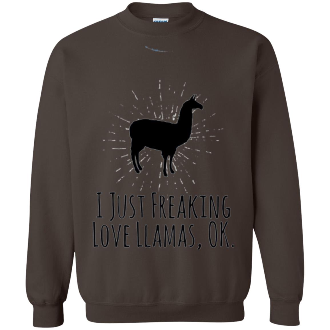 Funny Llama Lovers T-shirt I Just Freaking Love Llamas Ok Dark Chocolate