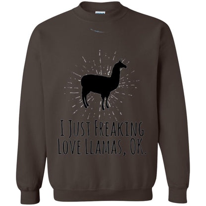 Funny Llama Lovers T-shirt I Just Freaking Love Llamas Ok Dark Chocolate