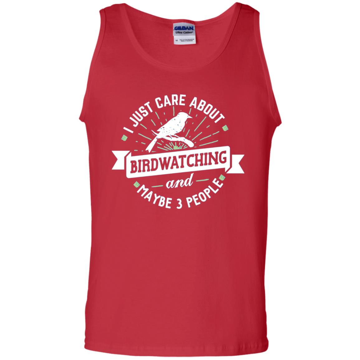 Birdwatching T-shirt I Just Care About Birdwatching Red