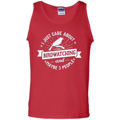 Birdwatching T-shirt I Just Care About Birdwatching Red