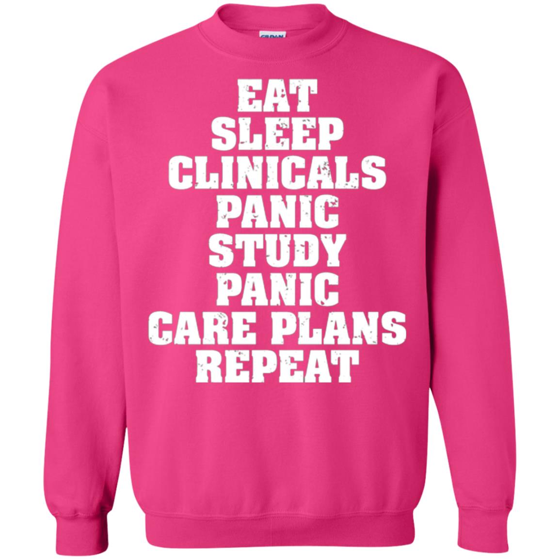 Funny Nursing Student T-shirt Eat Sleep Clinicals Panic Heliconia