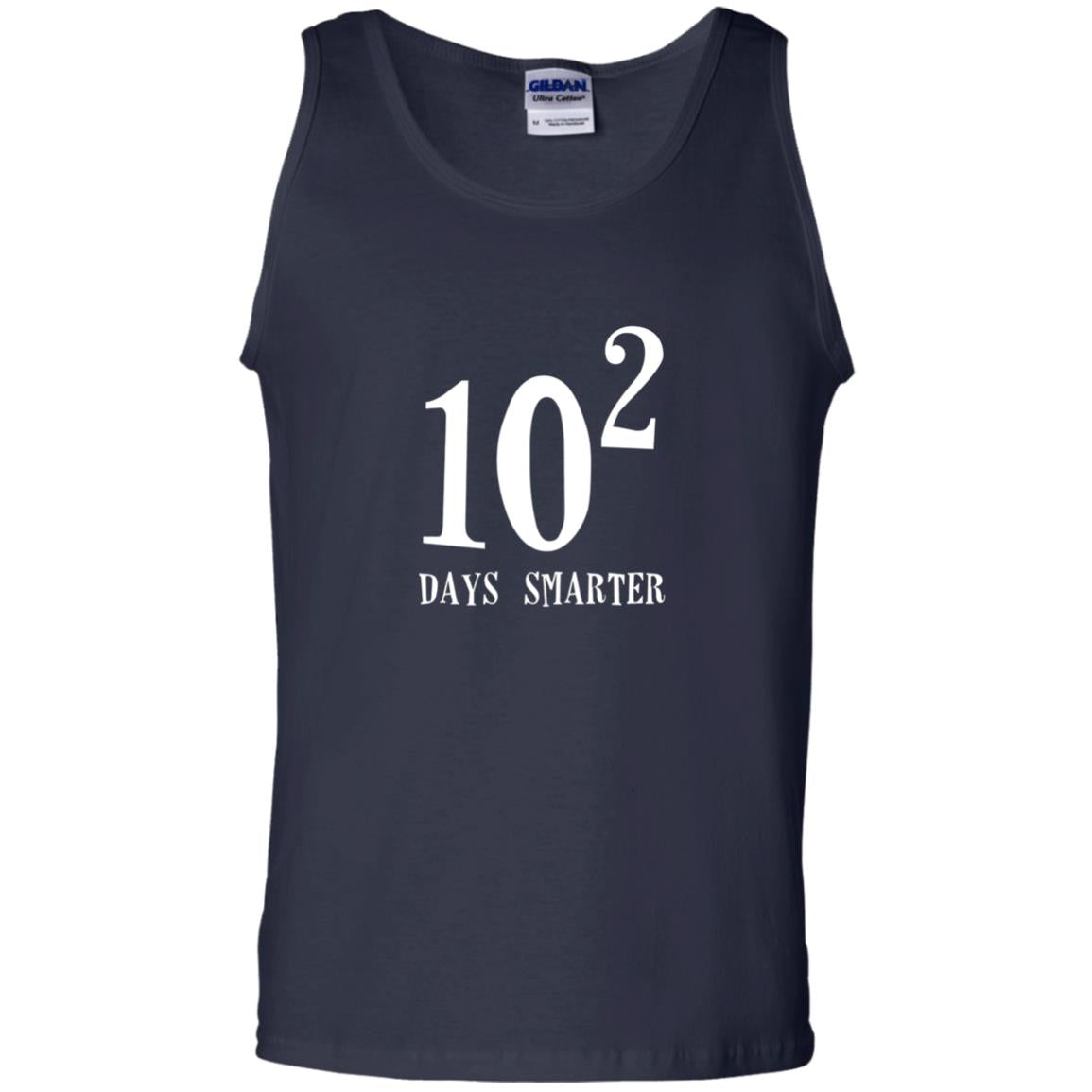 Funny Math 100th Day T-shirt 10 Squared Is 100 Days Smarter Navy