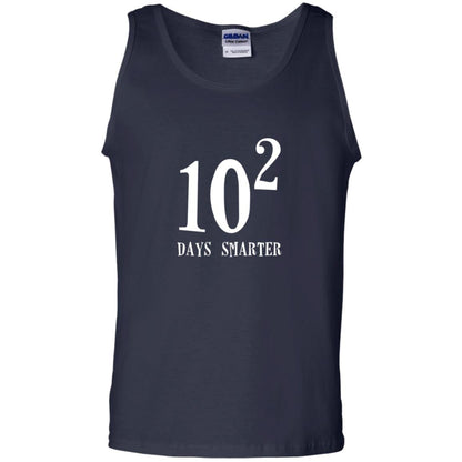 Funny Math 100th Day T-shirt 10 Squared Is 100 Days Smarter Navy