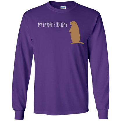 Groundhog Day T-shirt My Favorite Holiday T-shirt Purple