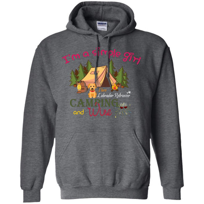 I’m A Simple Girl I Love Labrador Camping And Wine Shirt Dark Heather