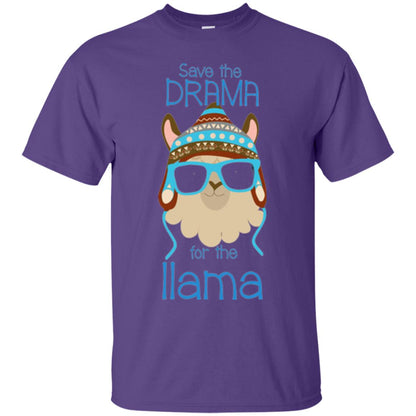 Llama Lovers T-shirt Save The Drama For The Llama Purple