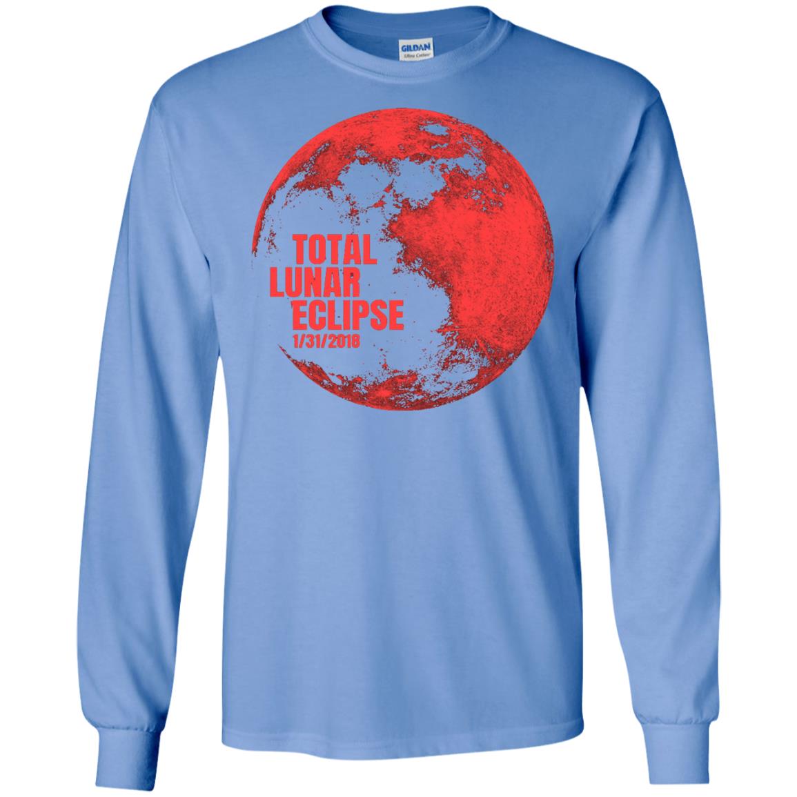 Total Lunar Eclipse 2018 Blood Full Red Moon T-shirt Carolina Blue