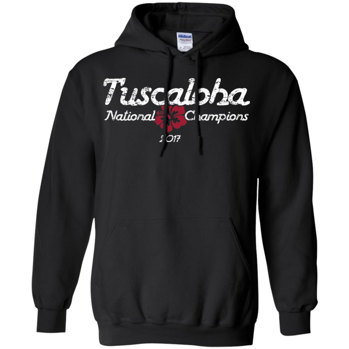Football T-shirt Alabama Tuscaloha National Champions 2017 Black