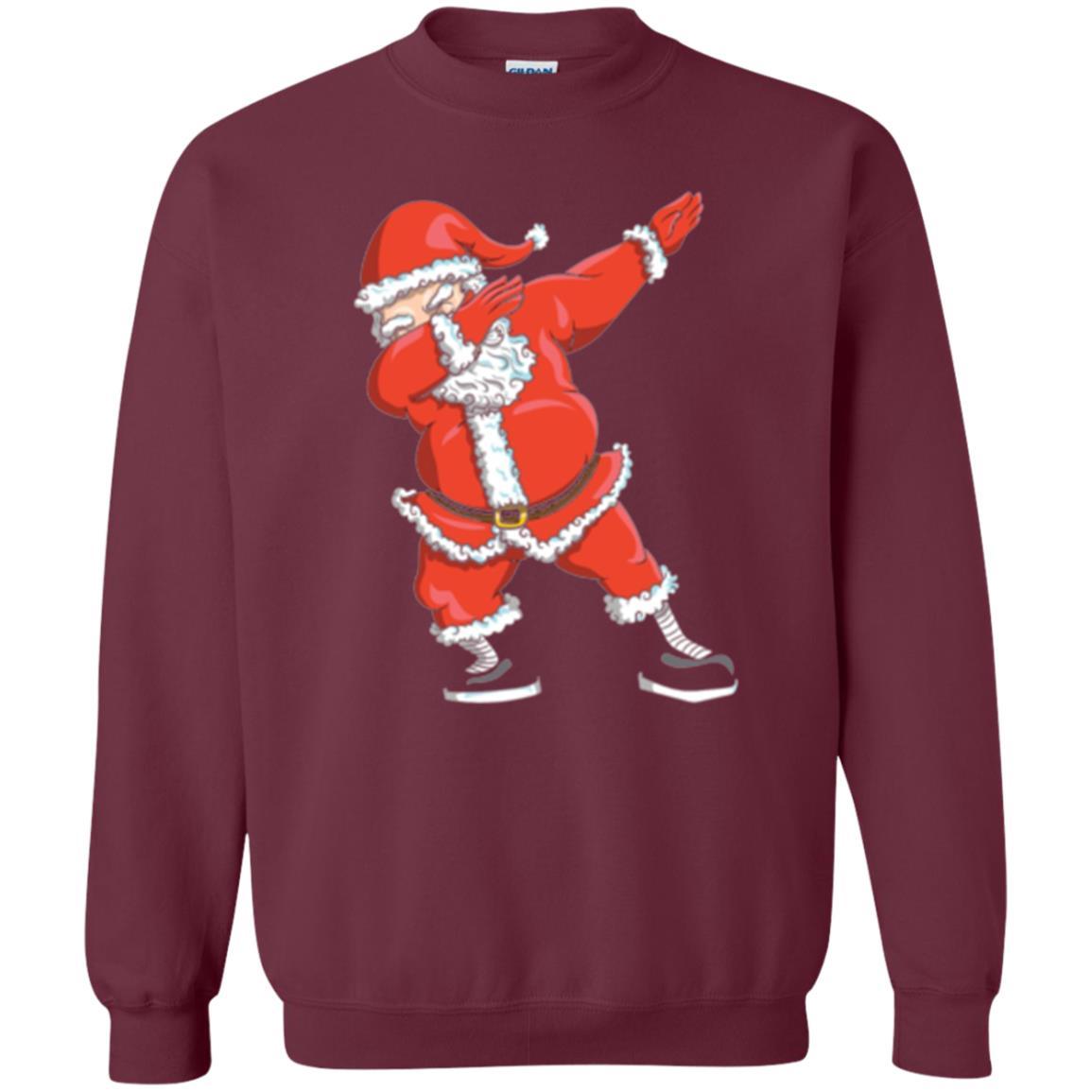 Christmas T-shirt Dabbing Santa Claus T-shirt Maroon