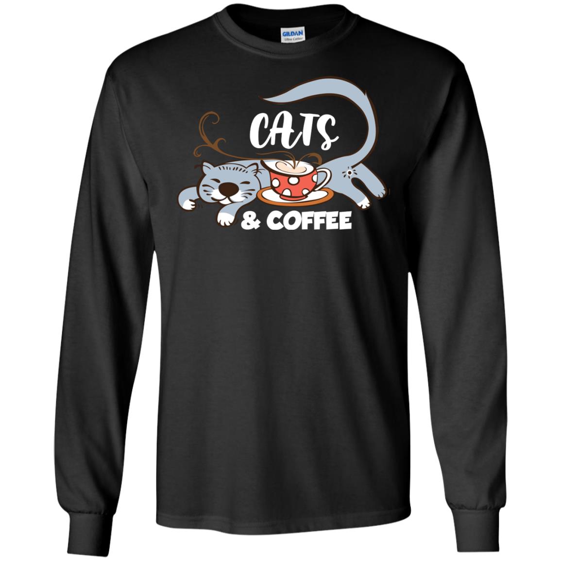 A Good Day Start With Cat And Coffee Cat Lover T-shirt Black