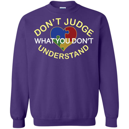 Don't Judge What You Don't Understand Autism Awearness Shirt Purple