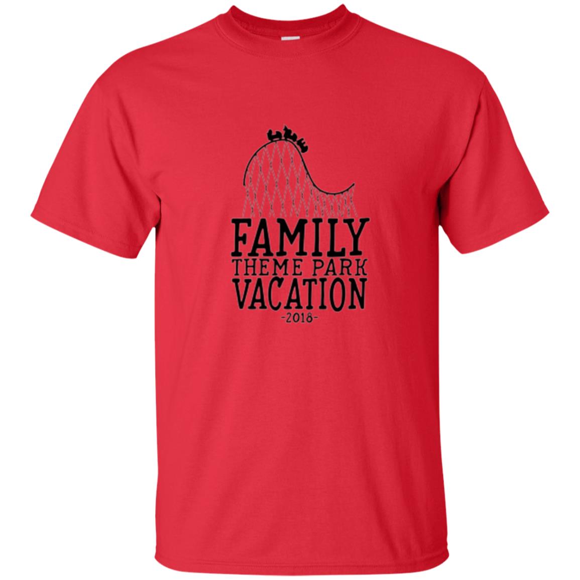 Family T-shirt Vacation 2018 Theme Park Roller Coaster Red