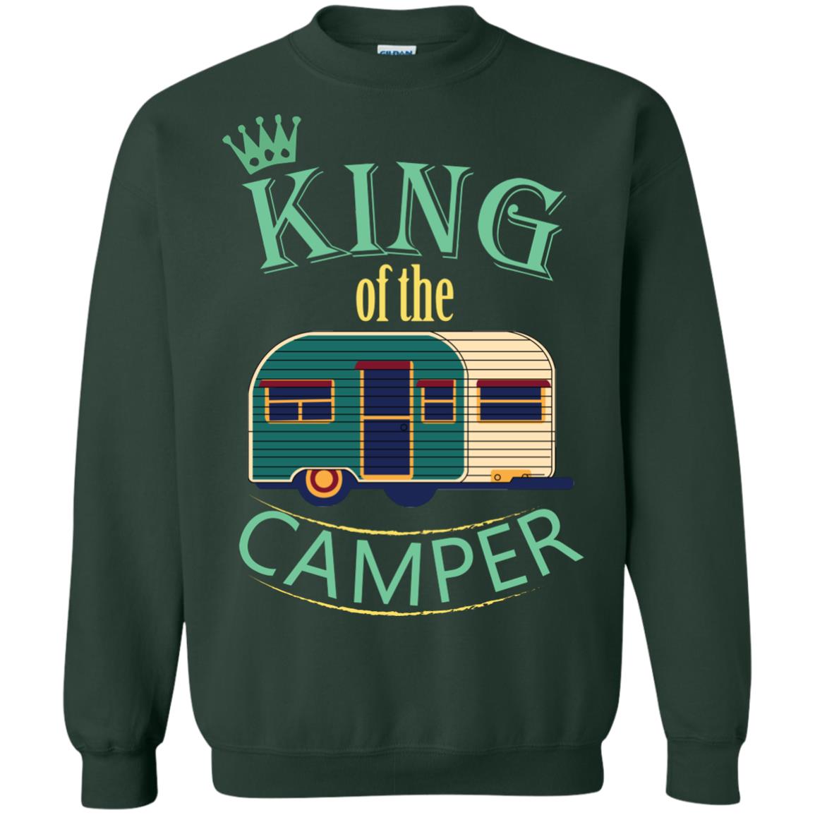 King Of The Camper Camping Lover Shirt Forest Green