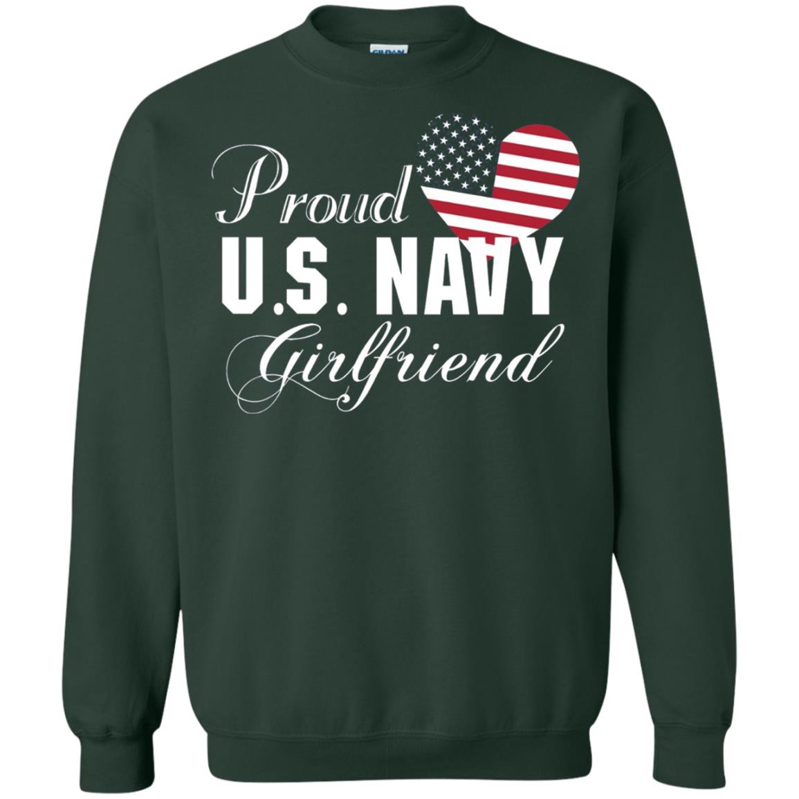 Pride U.s. Army Shirt Proud Navy Girlfriend Heart Forest Green