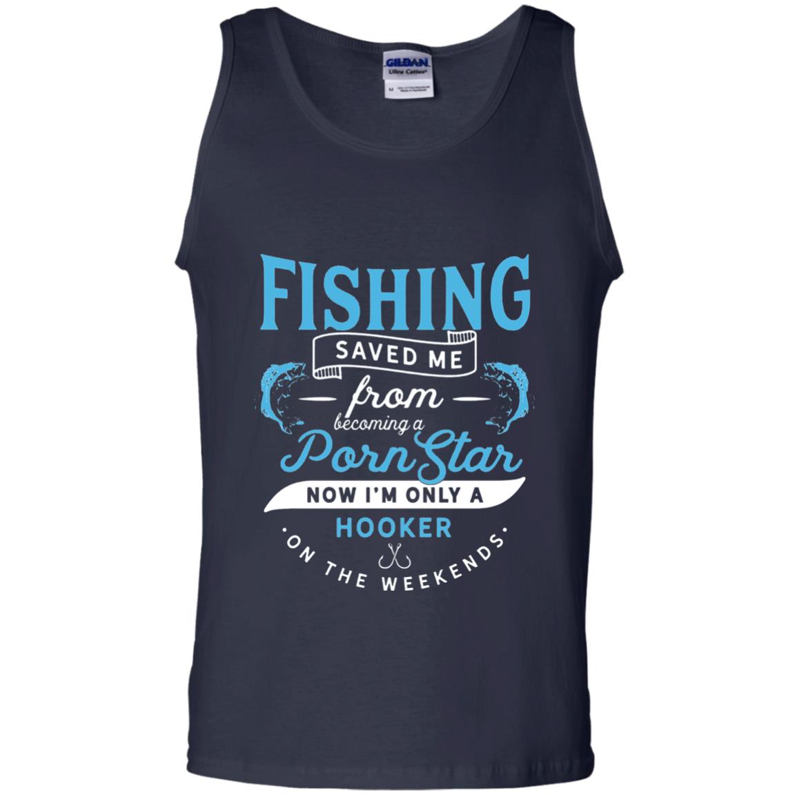Funny Fishing Tshirts Im Only A Hooker On The Weekends Navy