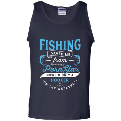Funny Fishing Tshirts Im Only A Hooker On The Weekends Navy