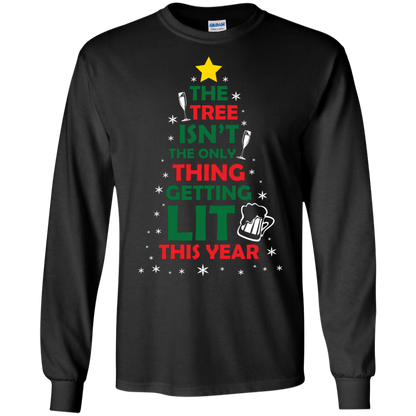Christmas T-shirt The Tree Isn't The Only Thing Getting Lit This Year Black