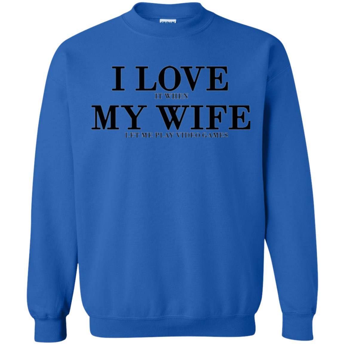 Husband T-shirt I Love It When My Wife Let Me Play Video Games Royal