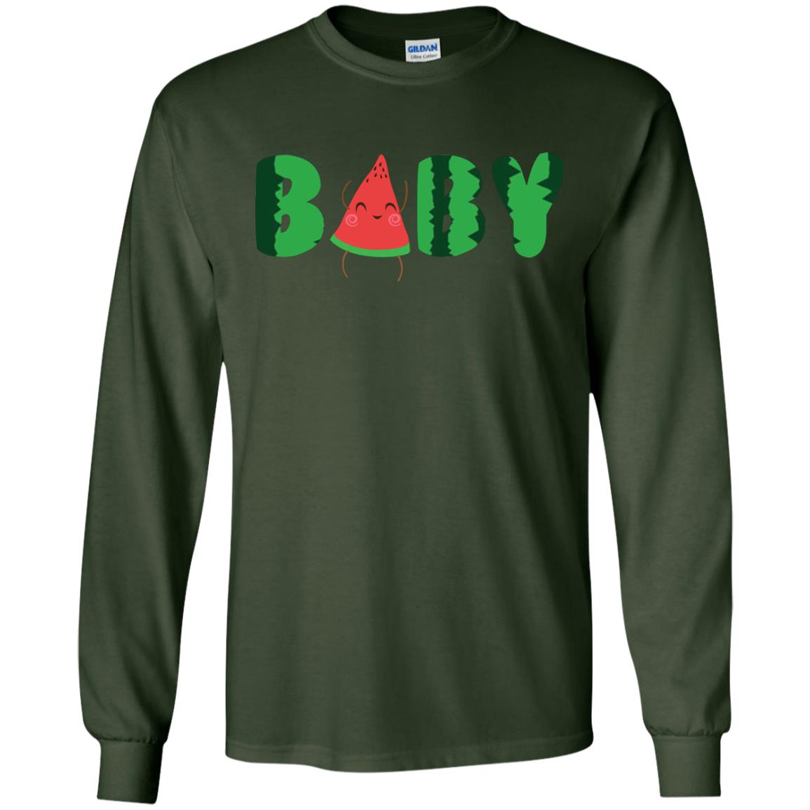 Baby Watermelon Funny Summer Melon Fruit Shirt For Baby Kids Forest Green