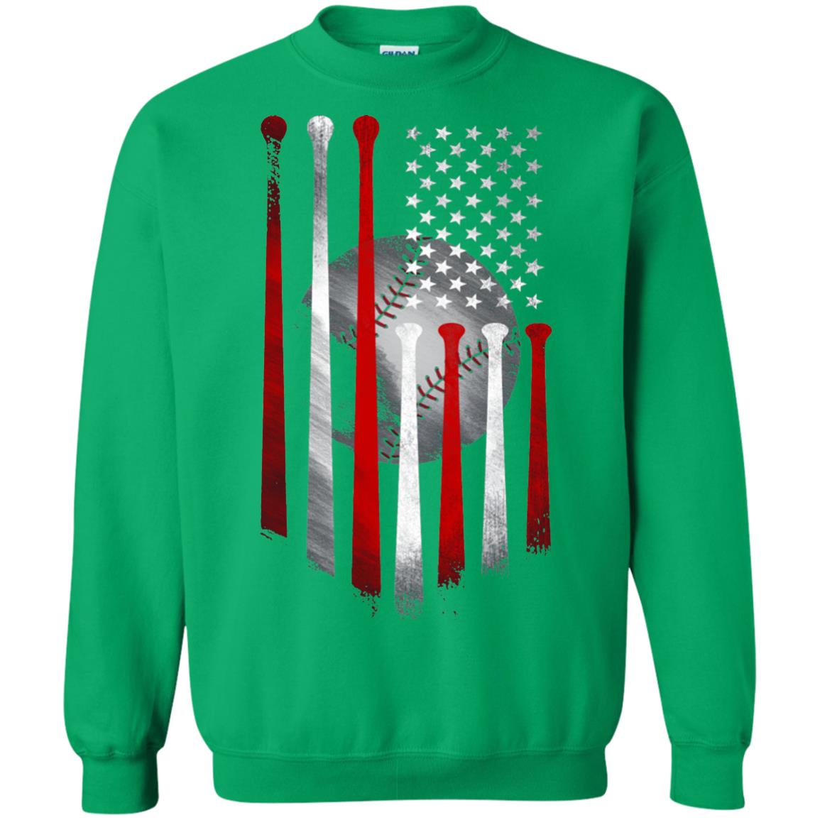 American Flag Baseball Flag Baseball Lover T-shirt Irish Green