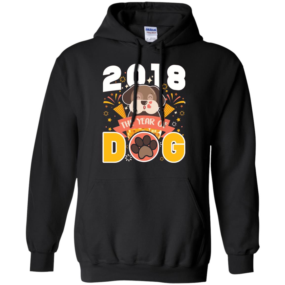 Funny Chinese New Year T-shirt 2018 The Year Of Dog Black