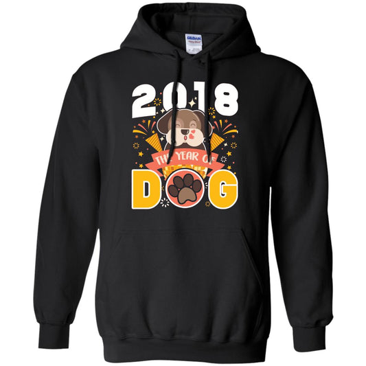 Funny Chinese New Year T-shirt 2018 The Year Of Dog Black