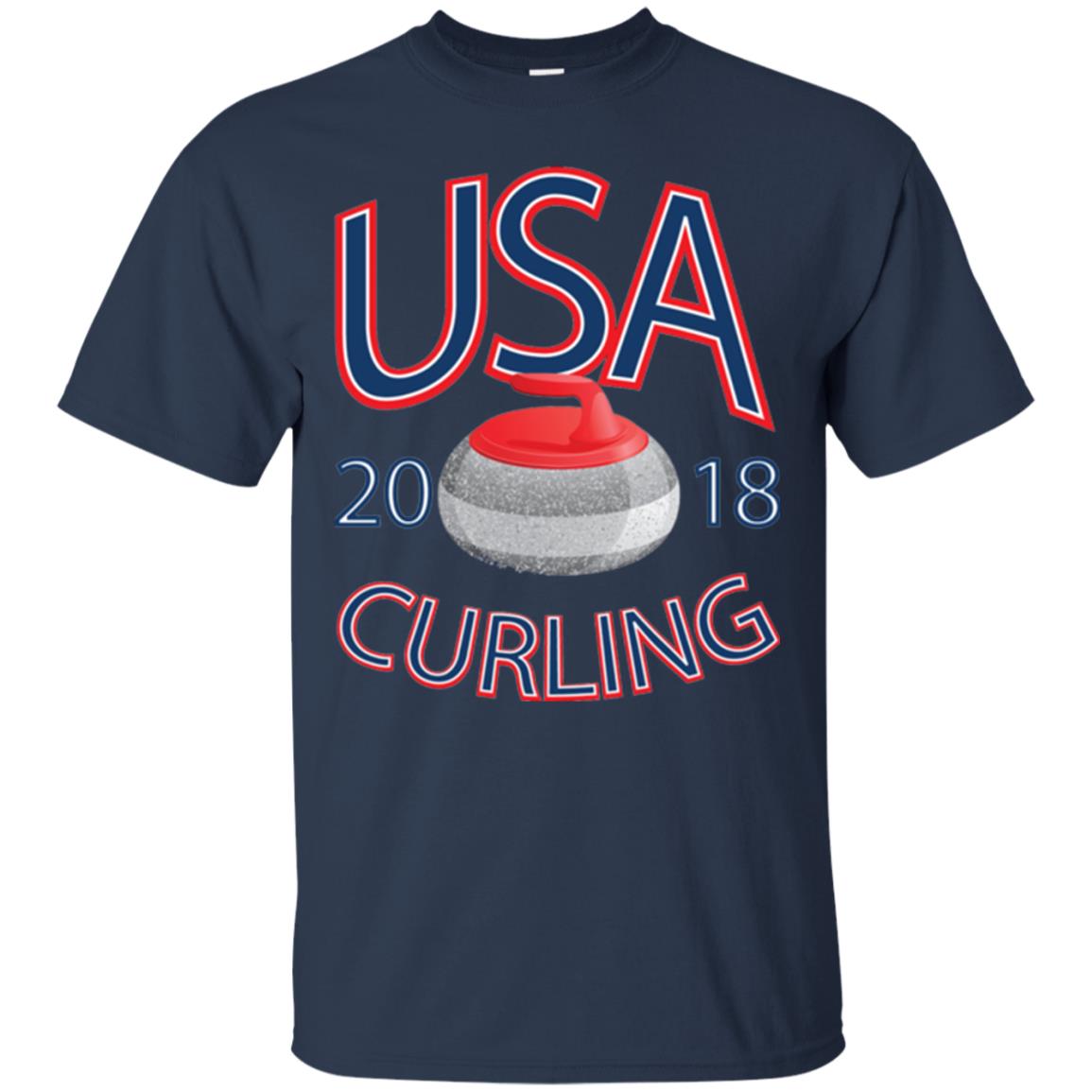 Usa 2018 Curling T-shirt Navy