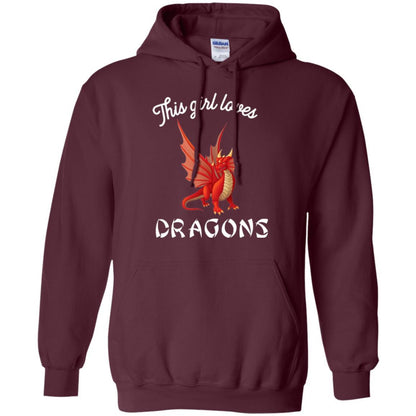 Dragon Lover T-shirt This Girl Loves Dragonst-shirt Maroon