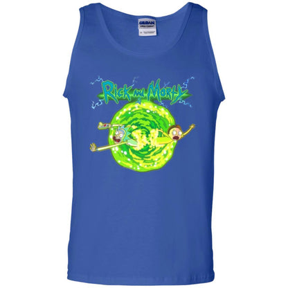 Rick Morty T-shirt Portal Glow Lightning Logo Royal