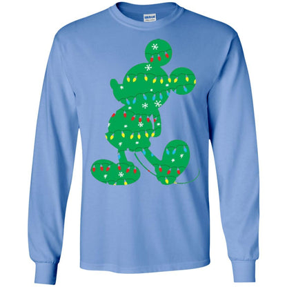 Christmas T-shirt Disney Mickey Mouse Fairy Lights Carolina Blue