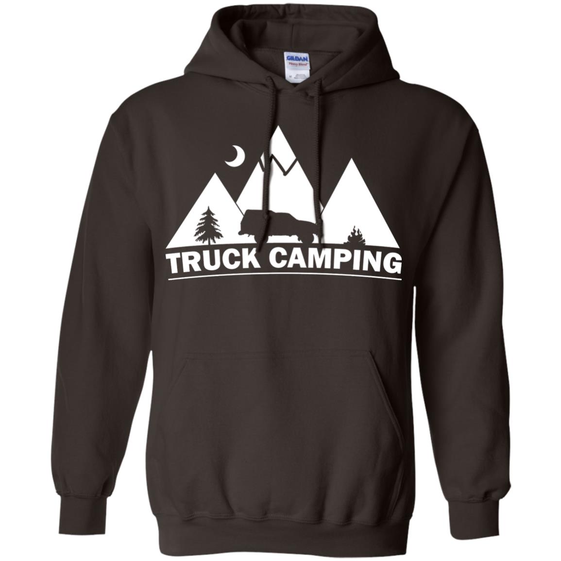 Truck Camping Night Landscape And Adventures T-shirt Dark Chocolate