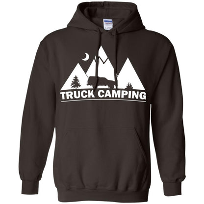 Truck Camping Night Landscape And Adventures T-shirt Dark Chocolate