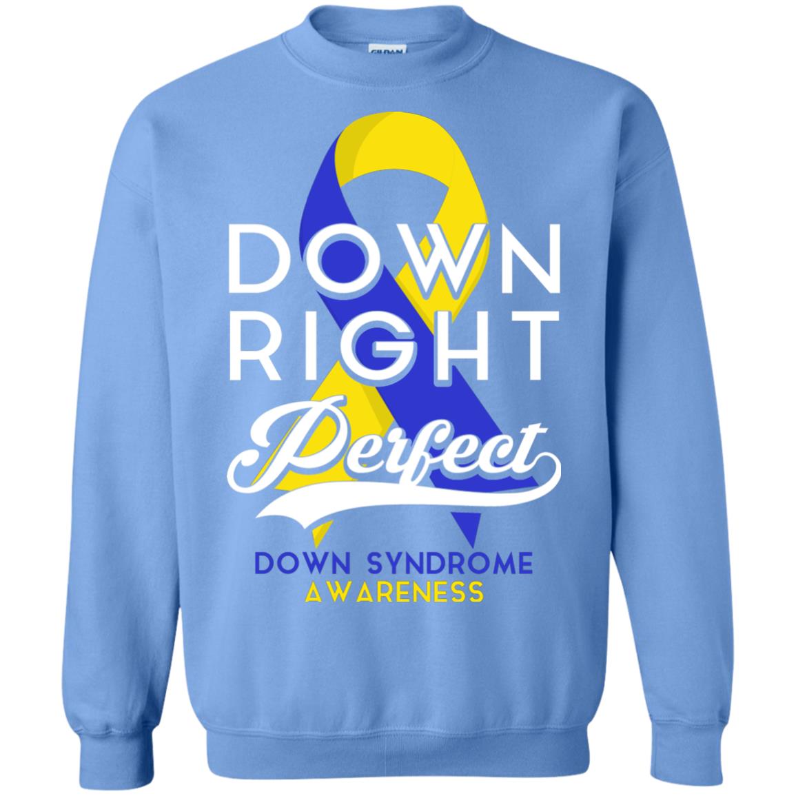 Down Right Perfect Down Syndrome Awareness T-shirt Carolina Blue