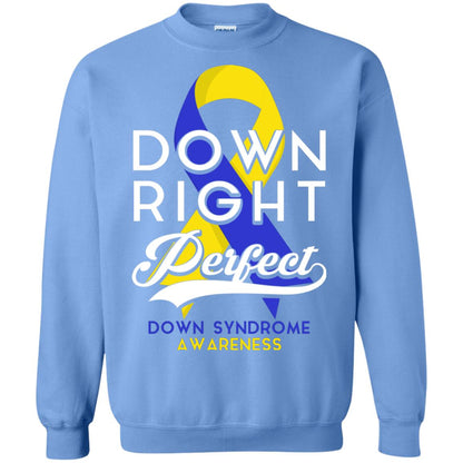 Down Right Perfect Down Syndrome Awareness T-shirt Carolina Blue