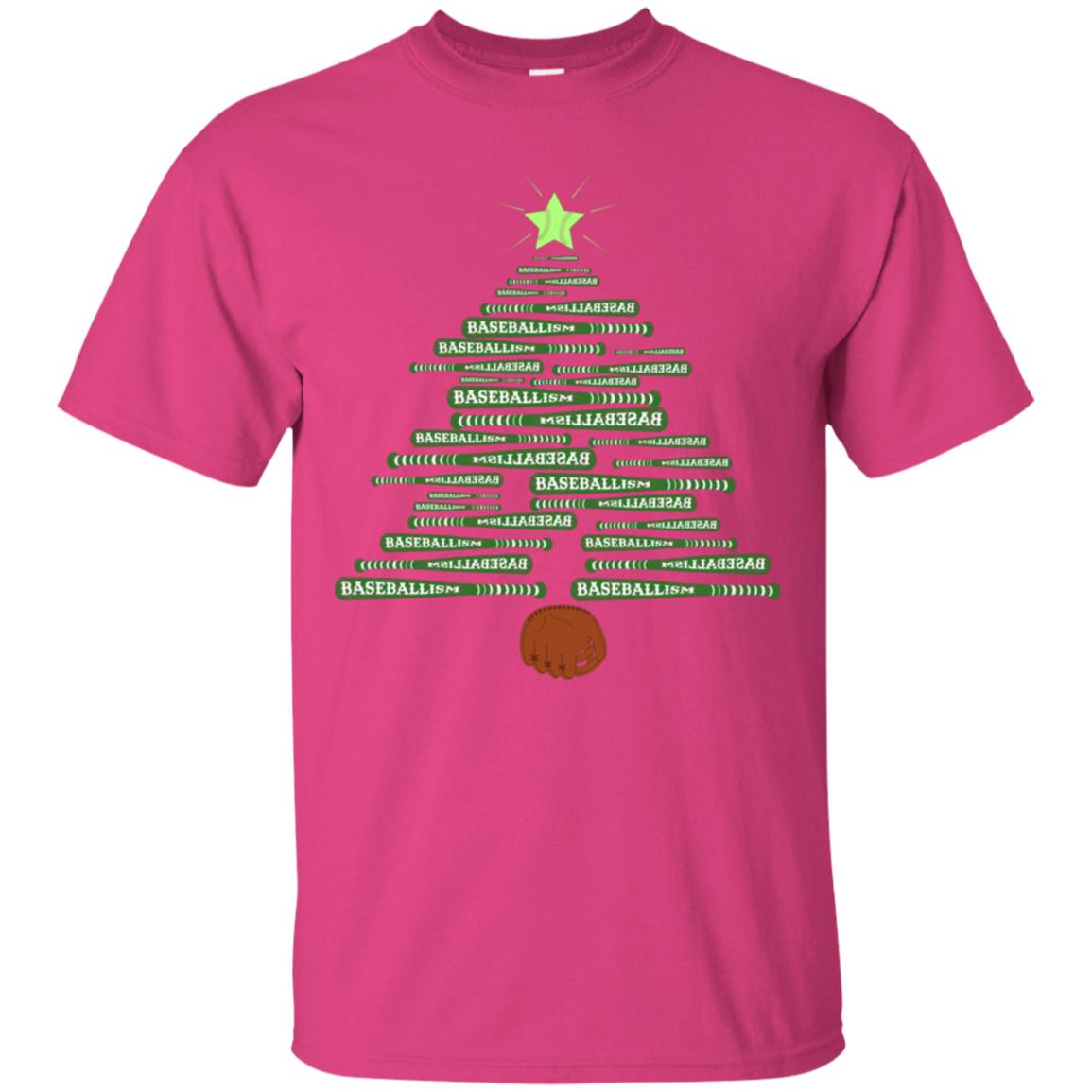 Baseballism Christmas Tree Gift Shirt Heliconia
