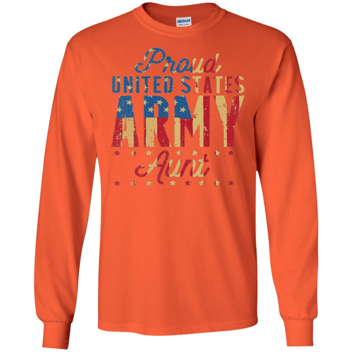 Proud United States Army Aunt Us Shirt Orange