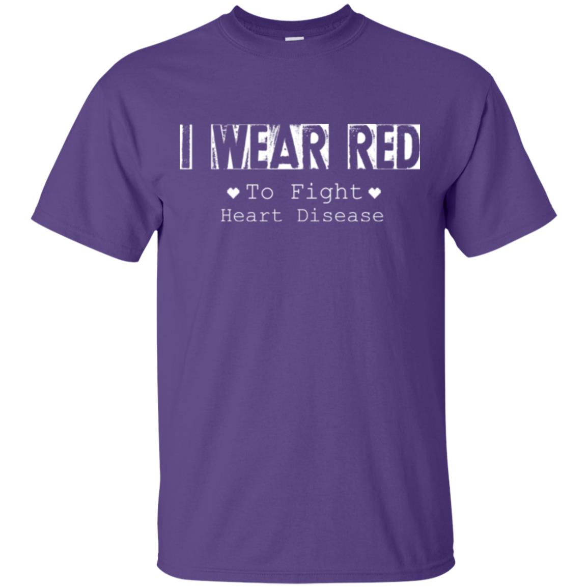 Heart Disease T-shirt I Wear Red To Fight Heart Disease Purple