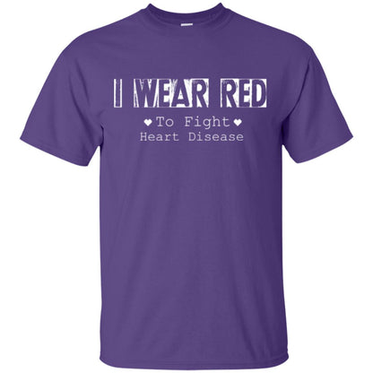 Heart Disease T-shirt I Wear Red To Fight Heart Disease Purple