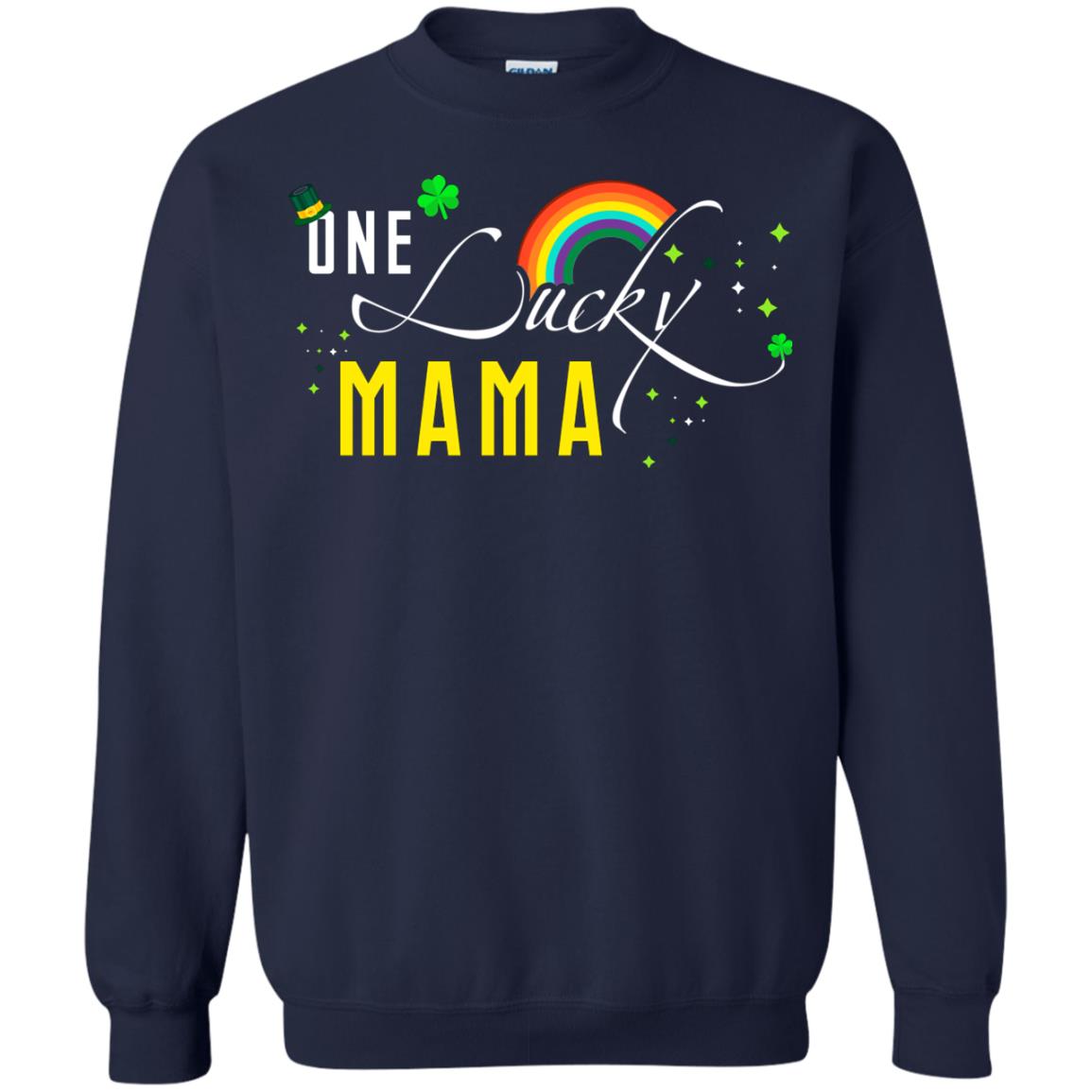 One Lucky Mama St. Patrick_s Day T-shirt Navy