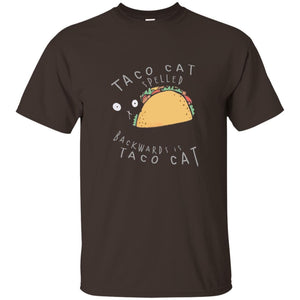 Cat Lovers T-shirt Taco Cat Spelled Backward Is Taco Cat