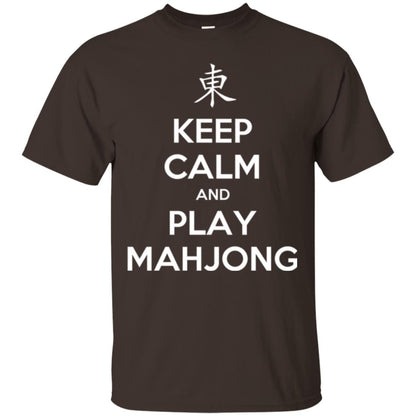 Mahjong Lovers T-shirt Keep Calm And Play Mahjong Dark Chocolate