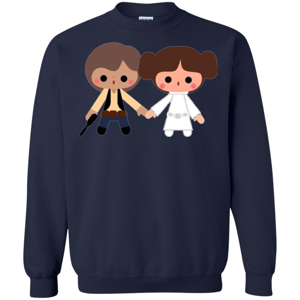 Cartoon T-shirt Han Solo Princess Leia Navy