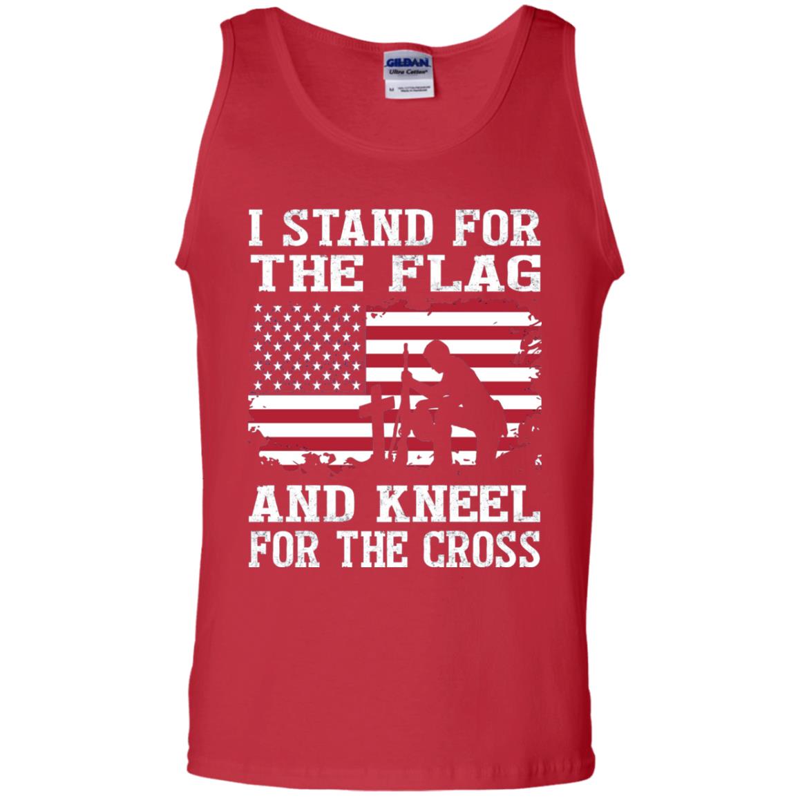 I Stand For The Flag And Kneel For The Cross Military T-shirt Red