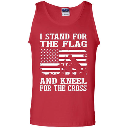 I Stand For The Flag And Kneel For The Cross Military T-shirt Red