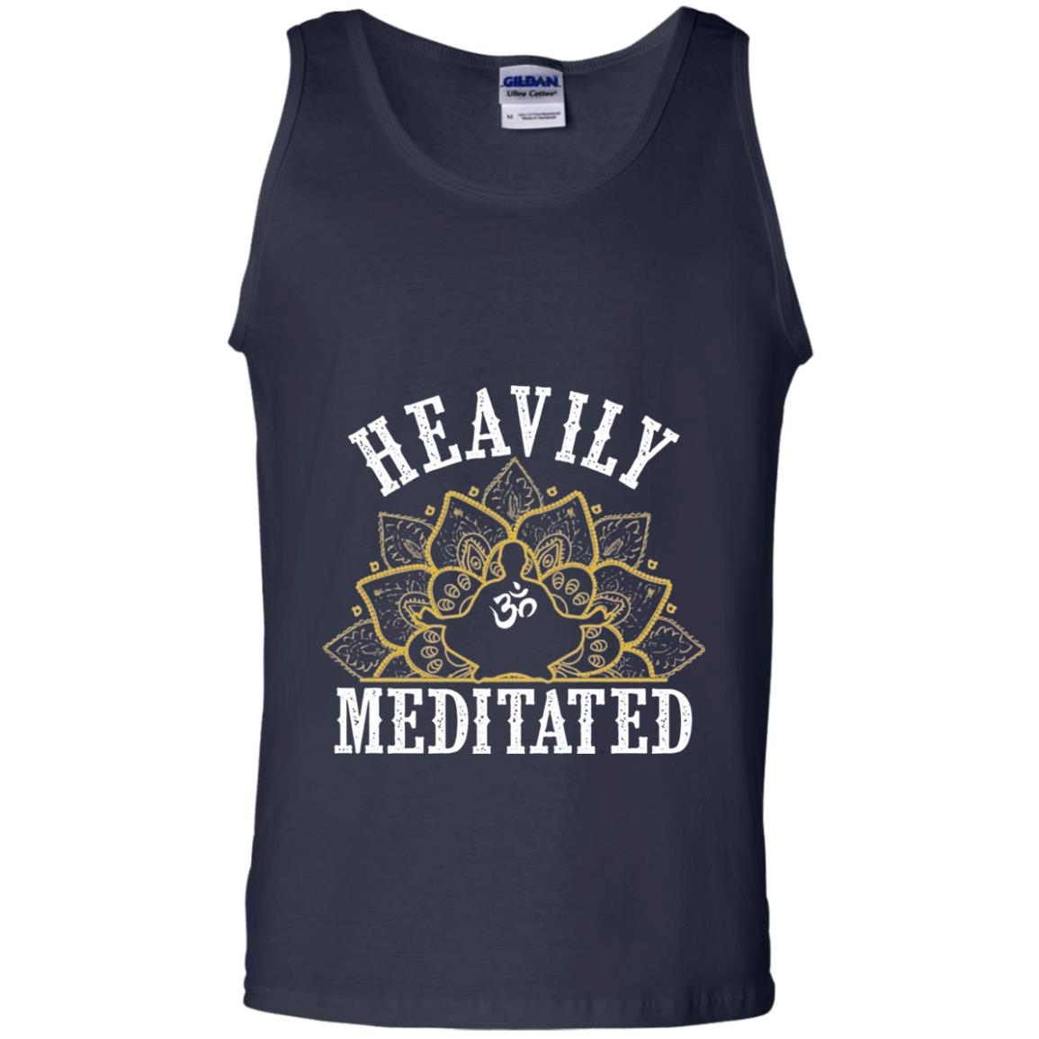 Funny Heavily Meditated Yoga Meditation T-shirt Navy