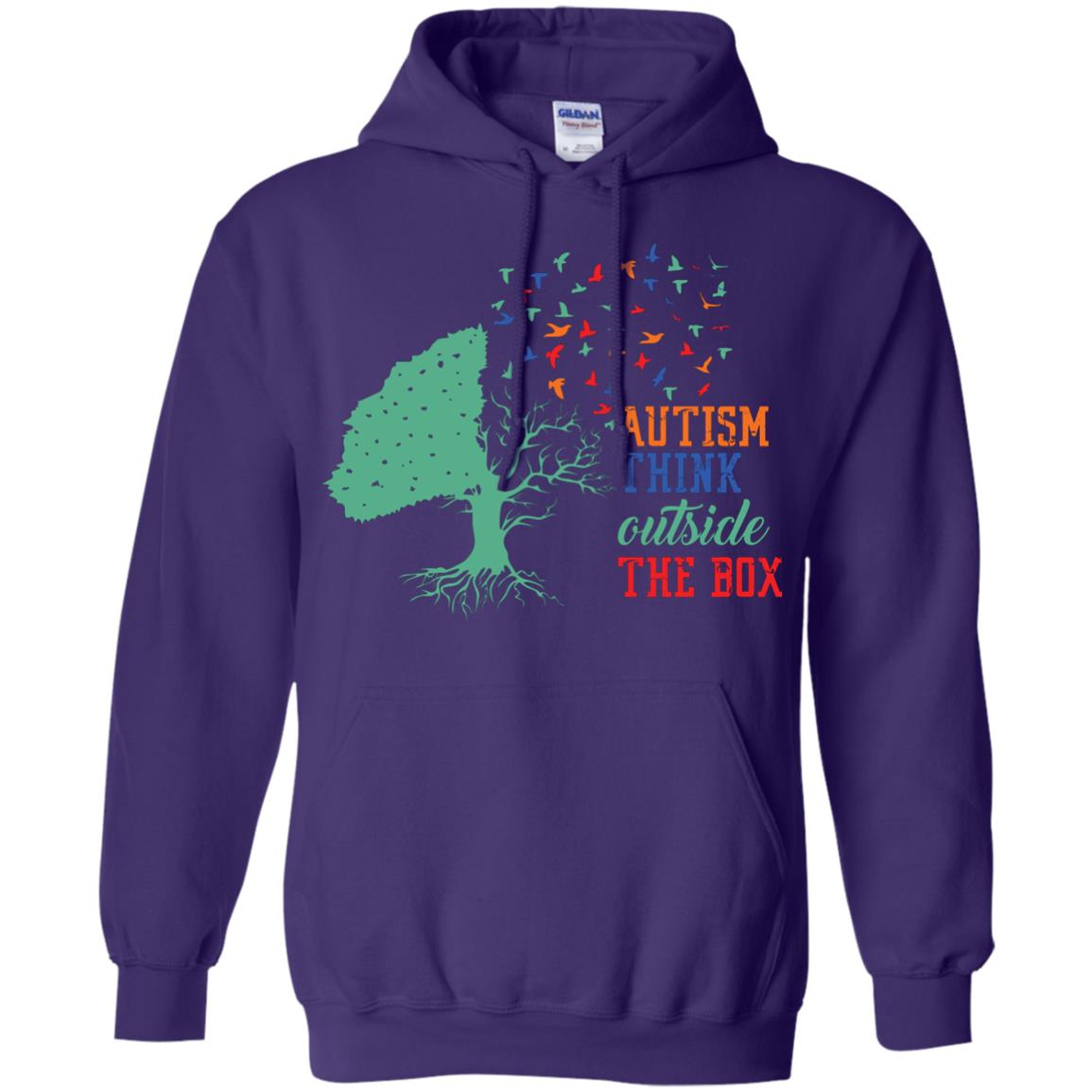Autism Think Outside The Box Autism Awearness T-shirt Purple
